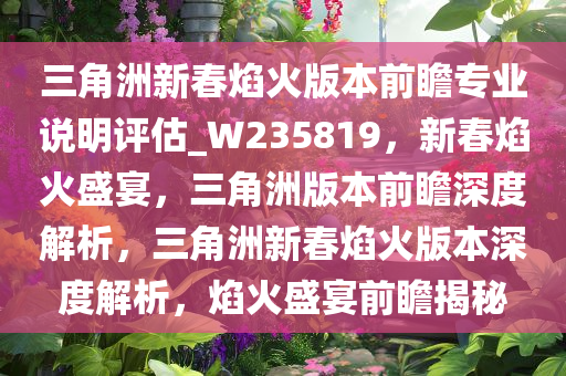 三角洲新春焰火版本前瞻专业说明评估_W235819，新春焰火盛宴，三角洲版本前瞻深度解析，三角洲新春焰火版本深度解析，焰火盛宴前瞻揭秘