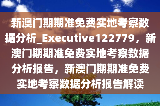 新澳门期期准免费实地考察数据分析_Executive122779，新澳门期期准免费实地考察数据分析报告，新澳门期期准免费实地考察数据分析报告解读