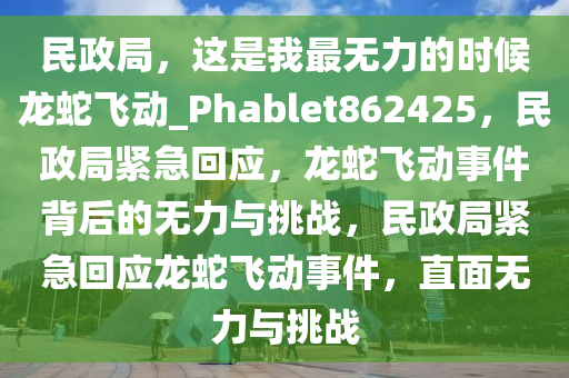 民政局，这是我最无力的时候龙蛇飞动_Phablet862425，民政局紧急回应，龙蛇飞动事件背后的无力与挑战，民政局紧急回应龙蛇飞动事件，直面无力与挑战