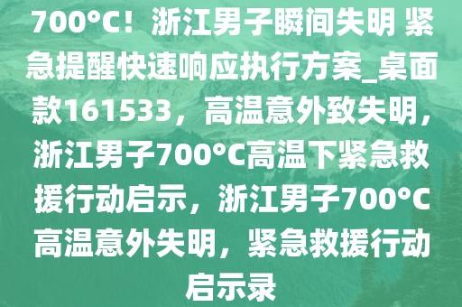 700°C！浙江男子瞬间失明 紧急提醒快速响应执行方案_桌面款161533，高温意外致失明，浙江男子700°C高温下紧急救援行动启示，浙江男子700°C高温意外失明，紧急救援行动启示录