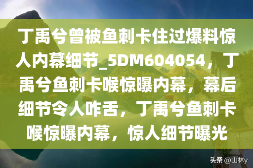 丁禹兮曾被鱼刺卡住过爆料惊人内幕细节_5DM604054，丁禹兮鱼刺卡喉惊曝内幕，幕后细节令人咋舌，丁禹兮鱼刺卡喉惊曝内幕，惊人细节曝光