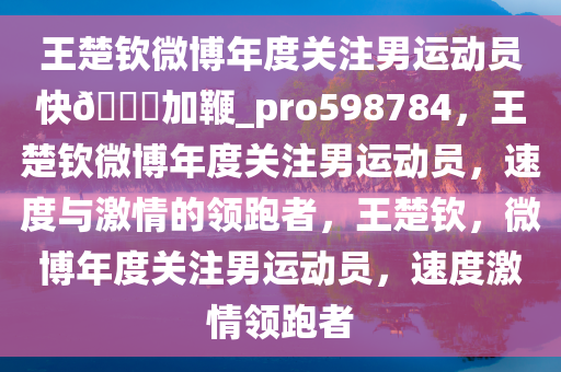 王楚钦微博年度关注男运动员快??加鞭_pro598784，王楚钦微博年度关注男运动员，速度与激情的领跑者，王楚钦，微博年度关注男运动员，速度激情领跑者