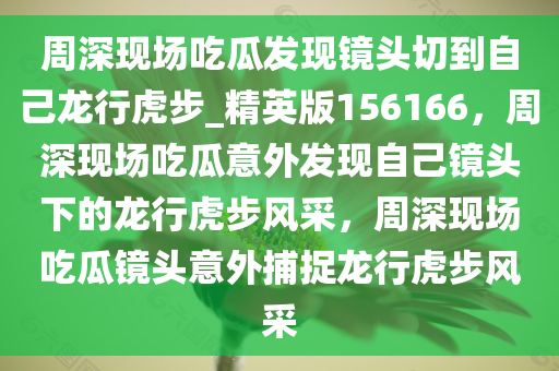 周深现场吃瓜发现镜头切到自己龙行虎步_精英版156166，周深现场吃瓜意外发现自己镜头下的龙行虎步风采，周深现场吃瓜镜头意外捕捉龙行虎步风采