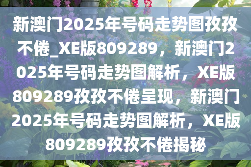 新澳门2025年号码走势图孜孜不倦_XE版809289，新澳门2025年号码走势图解析，XE版809289孜孜不倦呈现，新澳门2025年号码走势图解析，XE版809289孜孜不倦揭秘