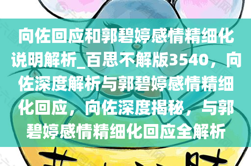 向佐回应和郭碧婷感情精细化说明解析_百思不解版3540，向佐深度解析与郭碧婷感情精细化回应，向佐深度揭秘，与郭碧婷感情精细化回应全解析