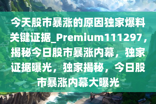 今天股市暴涨的原因独家爆料关键证据_Premium111297，揭秘今日股市暴涨内幕，独家证据曝光，独家揭秘，今日股市暴涨内幕大曝光