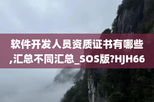 软件开发人员资质证书有哪些,汇总不同汇总_SOS版?HJH66