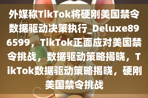 外媒称TikTok将硬刚美国禁令数据驱动决策执行_Deluxe896599，TikTok正面应对美国禁令挑战，数据驱动策略揭晓，TikTok数据驱动策略揭晓，硬刚美国禁令挑战