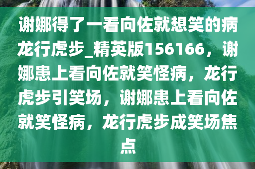 谢娜得了一看向佐就想笑的病龙行虎步_精英版156166，谢娜患上看向佐就笑怪病，龙行虎步引笑场，谢娜患上看向佐就笑怪病，龙行虎步成笑场焦点