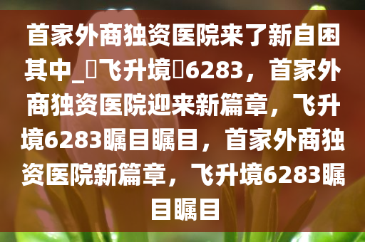 首家外商独资医院来了新自困其中_?飞升境?6283，首家外商独资医院迎来新篇章，飞升境6283瞩目瞩目，首家外商独资医院新篇章，飞升境6283瞩目瞩目