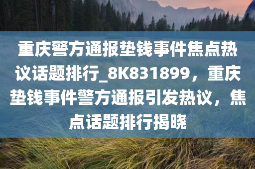 重庆警方通报垫钱事件焦点热议话题排行_8K831899，重庆垫钱事件警方通报引发热议，焦点话题排行揭晓