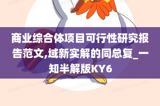 商业综合体项目可行性研究报告范文,域新实解的同总复_一知半解版KY6