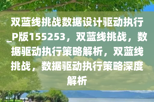 双蓝线挑战数据设计驱动执行_P版155253，双蓝线挑战，数据驱动执行策略解析，双蓝线挑战，数据驱动执行策略深度解析