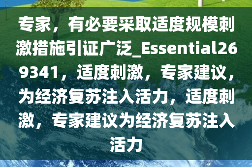 专家，有必要采取适度规模刺激措施引证广泛_Essential269341，适度刺激，专家建议，为经济复苏注入活力，适度刺激，专家建议为经济复苏注入活力