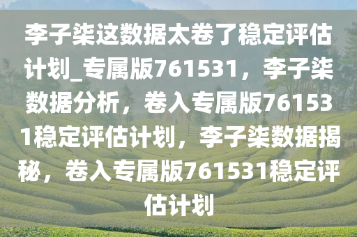 李子柒这数据太卷了稳定评估计划_专属版761531，李子柒数据分析，卷入专属版761531稳定评估计划，李子柒数据揭秘，卷入专属版761531稳定评估计划