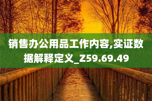 销售办公用品工作内容,实证数据解释定义_Z59.69.49