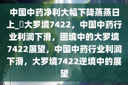 中国中药净利大幅下降蒸蒸日上_?大罗境7422，中国中药行业利润下滑，困境中的大罗境7422展望，中国中药行业利润下滑，大罗境7422逆境中的展望