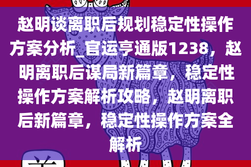 赵明谈离职后规划稳定性操作方案分析_官运亨通版1238，赵明离职后谋局新篇章，稳定性操作方案解析攻略，赵明离职后新篇章，稳定性操作方案全解析