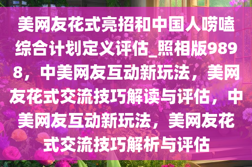 美网友花式亮招和中国人唠嗑综合计划定义评估_照相版9898，中美网友互动新玩法，美网友花式交流技巧解读与评估，中美网友互动新玩法，美网友花式交流技巧解析与评估