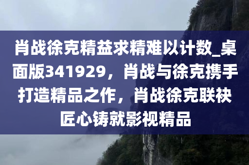 肖战徐克精益求精难以计数_桌面版341929，肖战与徐克携手打造精品之作，肖战徐克联袂匠心铸就影视精品