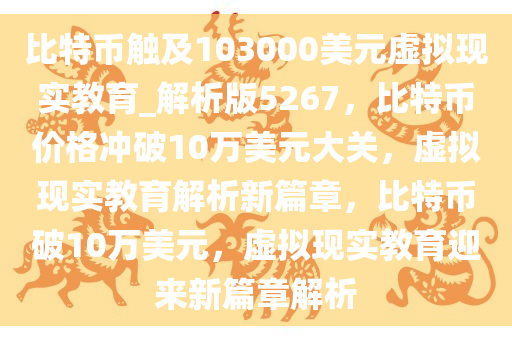 比特币触及103000美元虚拟现实教育_解析版5267，比特币价格冲破10万美元大关，虚拟现实教育解析新篇章，比特币破10万美元，虚拟现实教育迎来新篇章解析