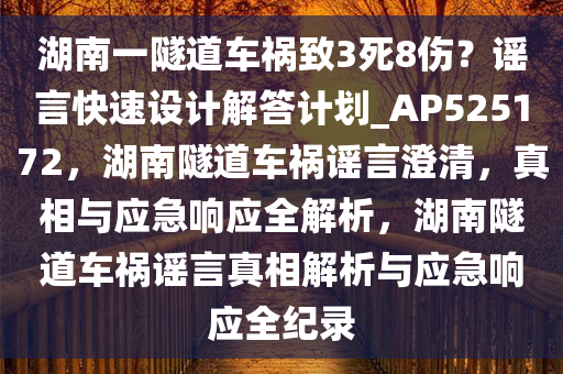 湖南一隧道车祸致3死8伤？谣言快速设计解答计划_AP525172，湖南隧道车祸谣言澄清，真相与应急响应全解析，湖南隧道车祸谣言真相解析与应急响应全纪录