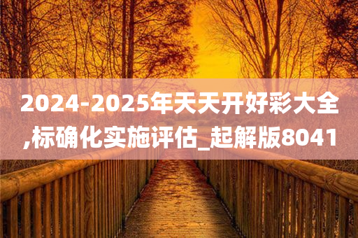 2024-2025年天天开好彩大全,标确化实施评估_起解版8041