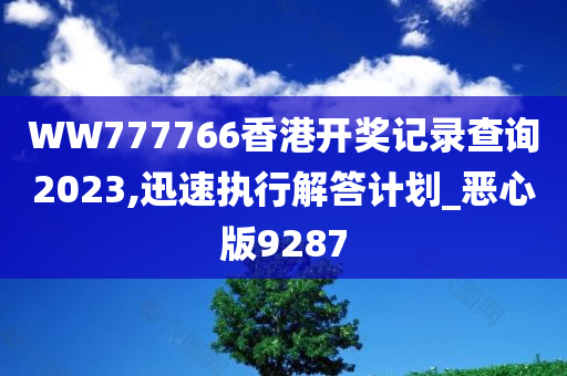 WW777766香港开奖记录查询2023,迅速执行解答计划_恶心版9287