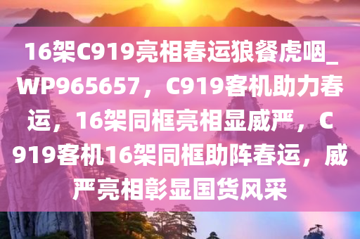 16架C919亮相春运狼餐虎咽_WP965657，C919客机助力春运，16架同框亮相显威严，C919客机16架同框助阵春运，威严亮相彰显国货风采