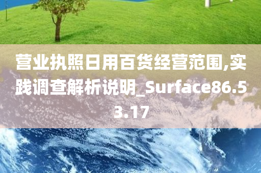 营业执照日用百货经营范围,实践调查解析说明_Surface86.53.17