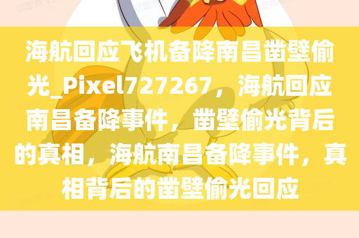 海航回应飞机备降南昌凿壁偷光_Pixel727267，海航回应南昌备降事件，凿壁偷光背后的真相，海航南昌备降事件，真相背后的凿壁偷光回应