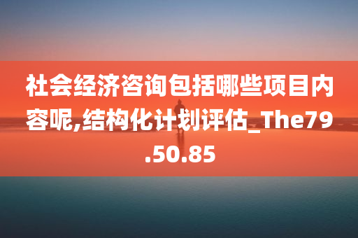 社会经济咨询包括哪些项目内容呢,结构化计划评估_The79.50.85