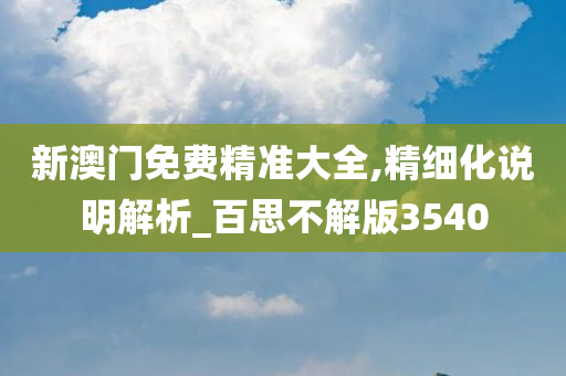 新澳门免费精准大全,精细化说明解析_百思不解版3540