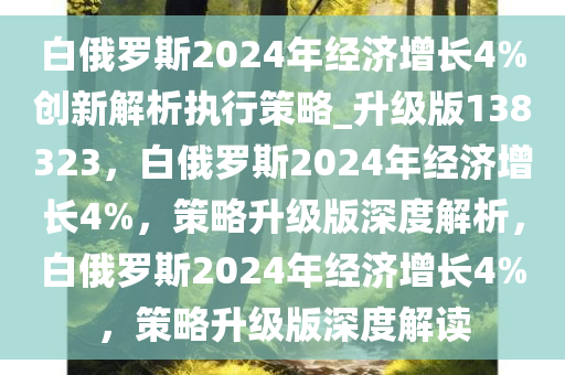 白俄罗斯2024年经济增长4%创新解析执行策略_升级版138323，白俄罗斯2024年经济增长4%，策略升级版深度解析，白俄罗斯2024年经济增长4%，策略升级版深度解读