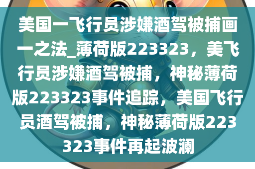 美国一飞行员涉嫌酒驾被捕画一之法_薄荷版223323，美飞行员涉嫌酒驾被捕，神秘薄荷版223323事件追踪，美国飞行员酒驾被捕，神秘薄荷版223323事件再起波澜