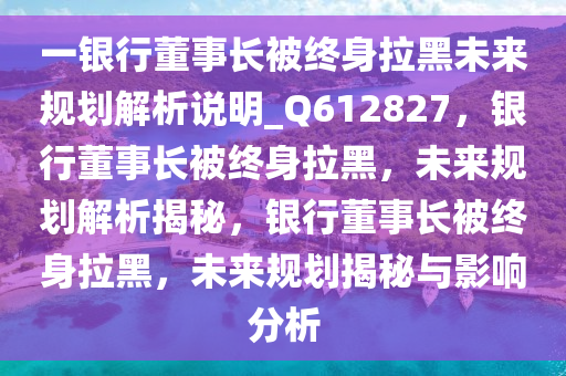 一银行董事长被终身拉黑未来规划解析说明_Q612827，银行董事长被终身拉黑，未来规划解析揭秘，银行董事长被终身拉黑，未来规划揭秘与影响分析