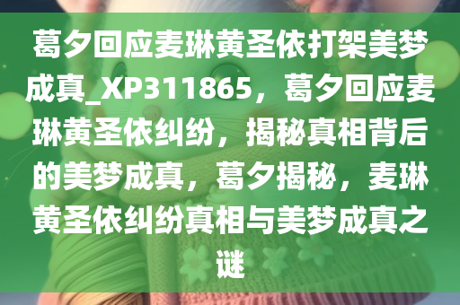 葛夕回应麦琳黄圣依打架美梦成真_XP311865，葛夕回应麦琳黄圣依纠纷，揭秘真相背后的美梦成真，葛夕揭秘，麦琳黄圣依纠纷真相与美梦成真之谜