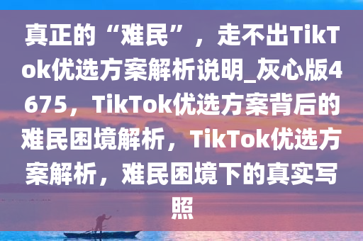 真正的“难民”，走不出TikTok优选方案解析说明_灰心版4675，TikTok优选方案背后的难民困境解析，TikTok优选方案解析，难民困境下的真实写照