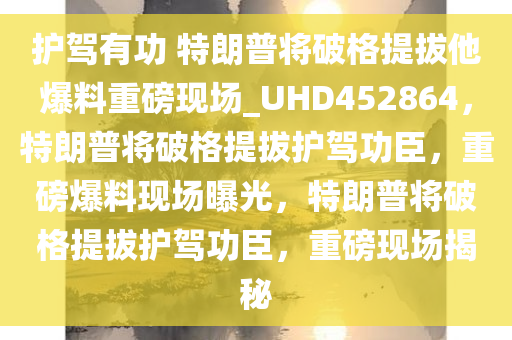 护驾有功 特朗普将破格提拔他爆料重磅现场_UHD452864，特朗普将破格提拔护驾功臣，重磅爆料现场曝光，特朗普将破格提拔护驾功臣，重磅现场揭秘