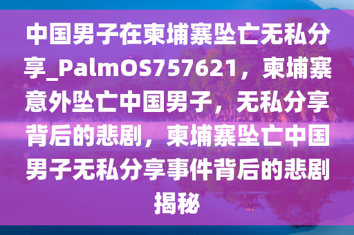 中国男子在柬埔寨坠亡无私分享_PalmOS757621，柬埔寨意外坠亡中国男子，无私分享背后的悲剧，柬埔寨坠亡中国男子无私分享事件背后的悲剧揭秘