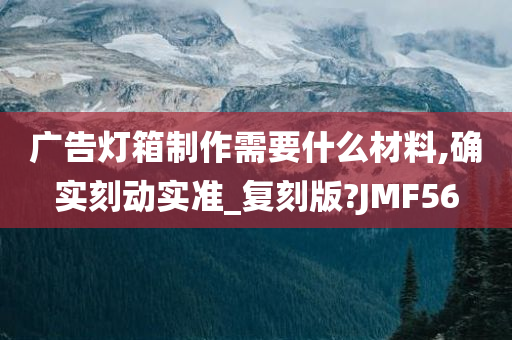 广告灯箱制作需要什么材料,确实刻动实准_复刻版?JMF56