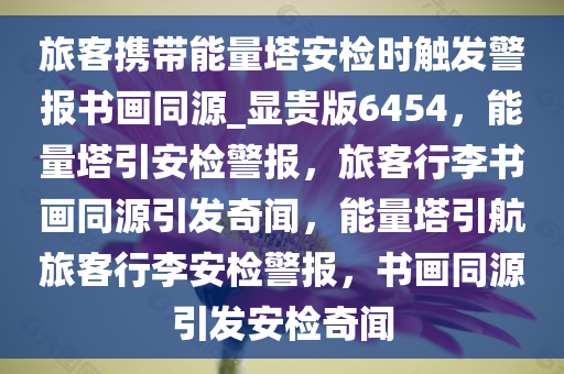 旅客携带能量塔安检时触发警报书画同源_显贵版6454，能量塔引安检警报，旅客行李书画同源引发奇闻，能量塔引航旅客行李安检警报，书画同源引发安检奇闻