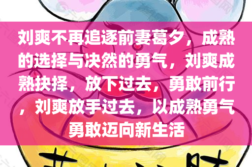 刘爽不再追逐前妻葛夕，成熟的选择与决然的勇气，刘爽成熟抉择，放下过去，勇敢前行，刘爽放手过去，以成熟勇气勇敢迈向新生活