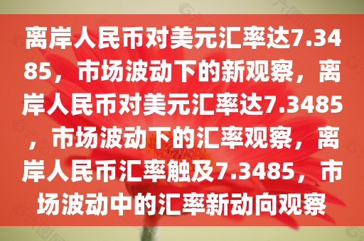 离岸人民币对美元汇率达7.3485，市场波动下的新观察，离岸人民币对美元汇率达7.3485，市场波动下的汇率观察，离岸人民币汇率触及7.3485，市场波动中的汇率新动向观察