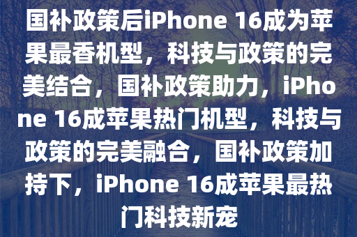 国补政策后iPhone 16成为苹果最香机型，科技与政策的完美结合，国补政策助力，iPhone 16成苹果热门机型，科技与政策的完美融合，国补政策加持下，iPhone 16成苹果最热门科技新宠