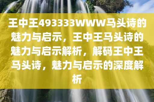 王中王493333WWW马头诗的魅力与启示，王中王马头诗的魅力与启示解析，解码王中王马头诗，魅力与启示的深度解析