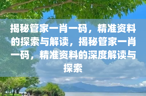 揭秘管家一肖一码，精准资料的探索与解读，揭秘管家一肖一码，精准资料的深度解读与探索