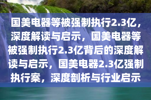 国美电器等被强制执行2.3亿，深度解读与启示，国美电器等被强制执行2.3亿背后的深度解读与启示，国美电器2.3亿强制执行案，深度剖析与行业启示