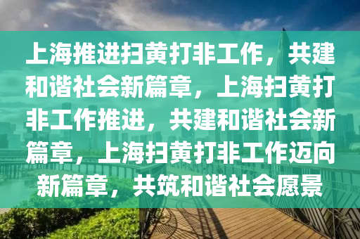 上海推进扫黄打非工作，共建和谐社会新篇章，上海扫黄打非工作推进，共建和谐社会新篇章，上海扫黄打非工作迈向新篇章，共筑和谐社会愿景