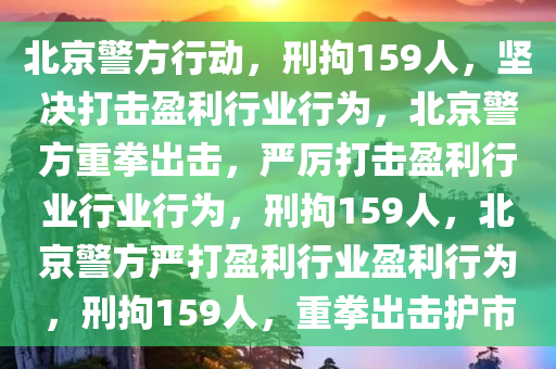 北京警方行动，刑拘159人，坚决打击盈利行业行为，北京警方重拳出击，严厉打击盈利行业行业行为，刑拘159人，北京警方严打盈利行业盈利行为，刑拘159人，重拳出击护市